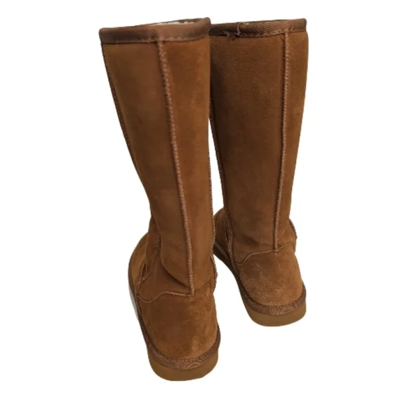 Women’s Chestnut Shearling-Lined Leather Winter Boots | Size 9 Classic UGG-Style - Picture 5 of 7
